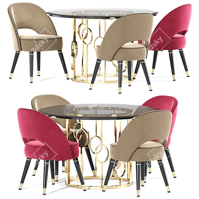 Collins Dining Chair Set: Ready-to-Use & Versatile 3D model image 1