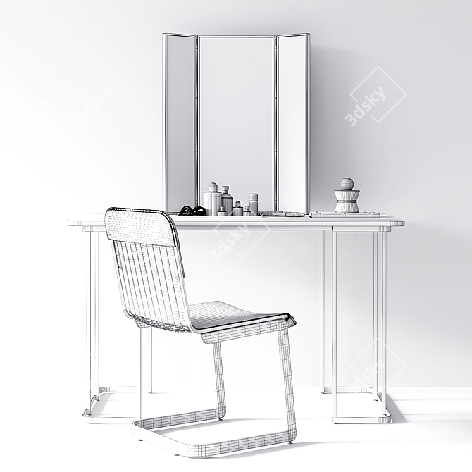 Modern Vanity Set - CB2 Dressing Table 3D model image 3