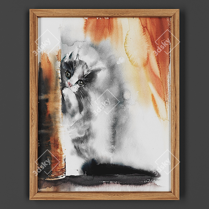 Title: Wooden Framed Picture 3D model image 1