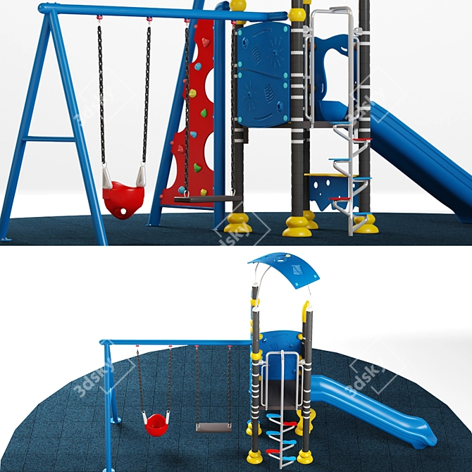 Playful Climbing Fun: Kids Playground Equipment 3D model image 6