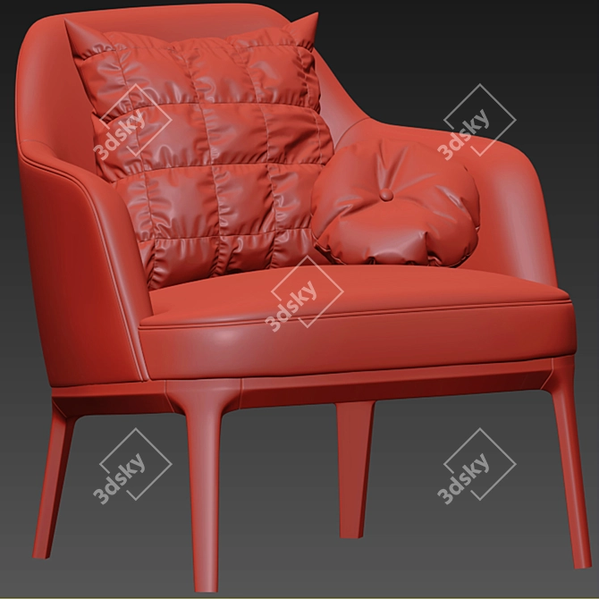 Stylish Poliform Jane Armchair 3D model image 4