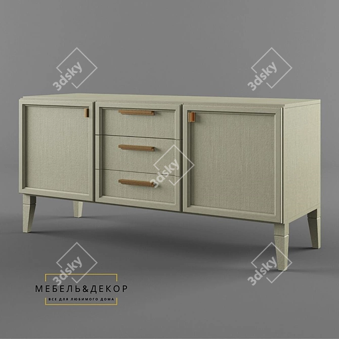 Saffron Buffet with Agate Grey Finish 3D model image 3