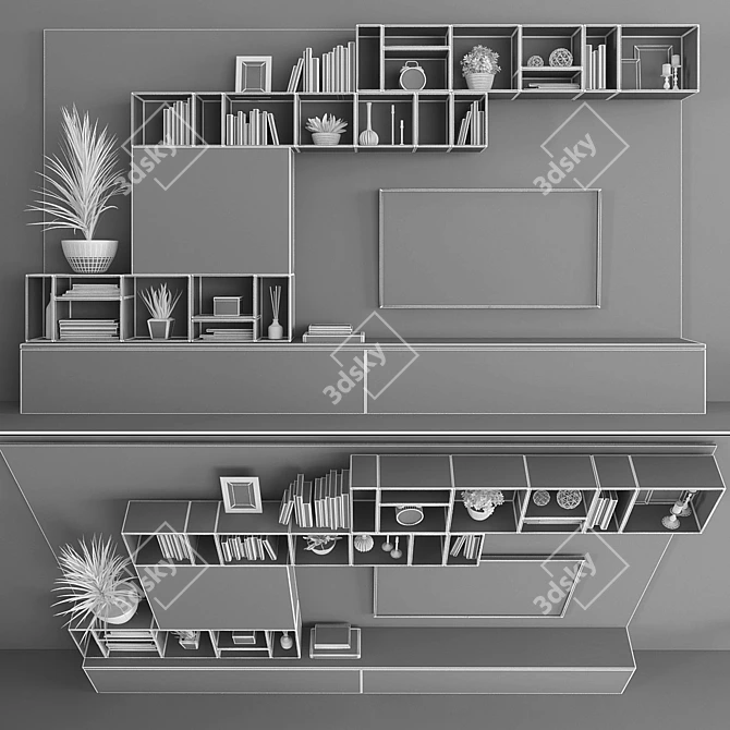 Minimalist TV Stand Set 3D model image 3