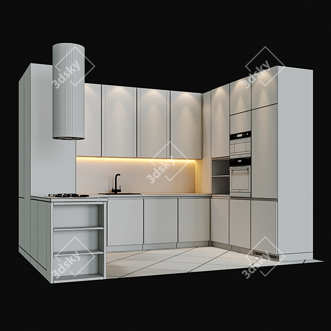 Sleek Kitchen Essentials Set 3D model image 2