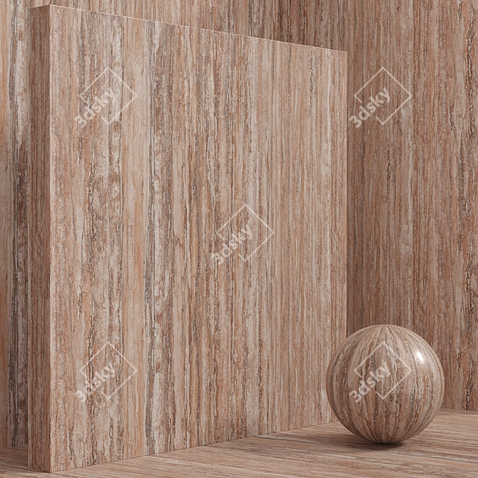 Seamless Stone Travertine Set 3D model image 3