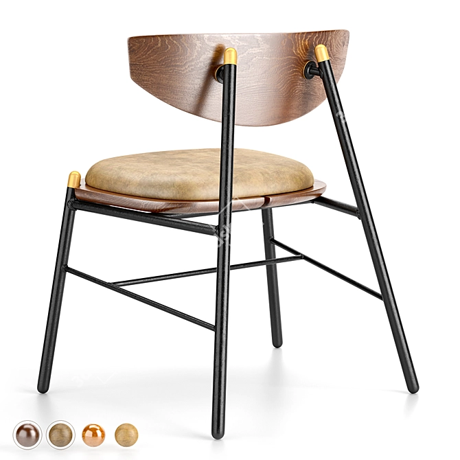 Industrial Elegance: Kink Dining Chair 3D model image 2