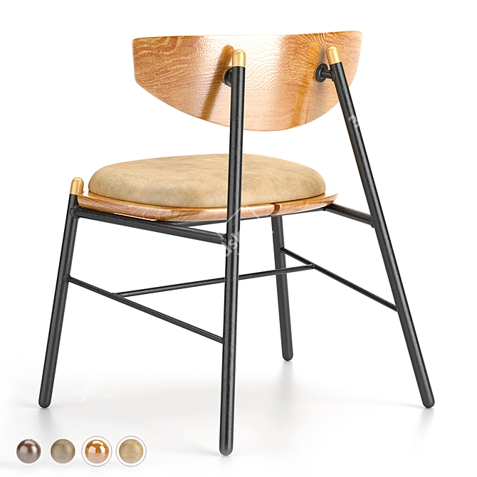 Industrial Elegance: Kink Dining Chair 3D model image 4