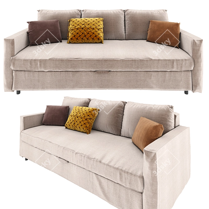 Comfy Convertible Sofa Bed 3D model image 1