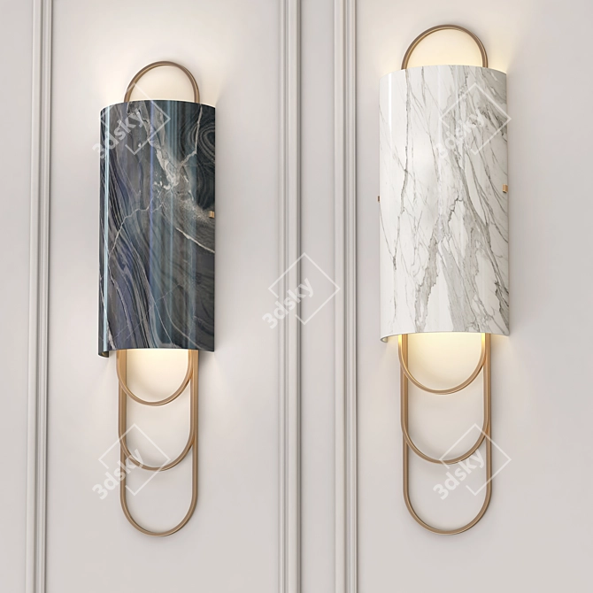 Sleek Modern Wall Lamp 3D model image 1