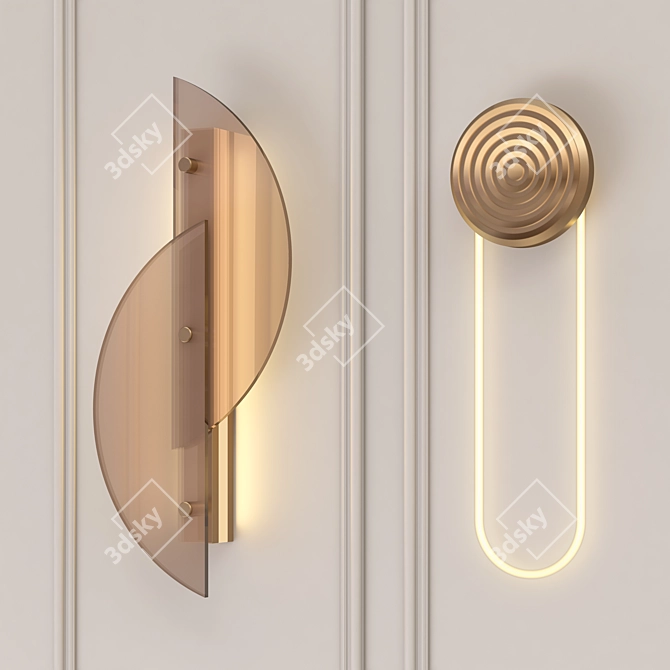 Title: Contemporary Wall Lamp - Download Now! 3D model image 1