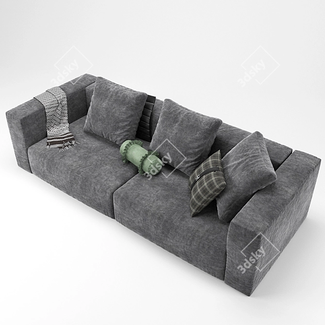 Elegant Square Design Sofa: Bellagio 3D model image 3