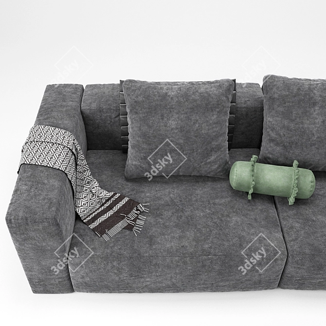 Elegant Square Design Sofa: Bellagio 3D model image 4