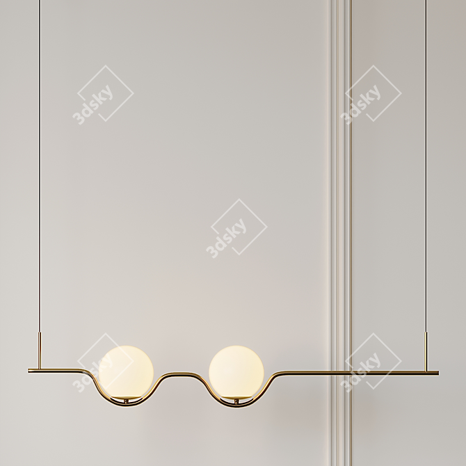 Elegant Vita Blanc Suspension 3D model image 4