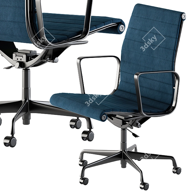 Vibrant Office Chair: Green & Blue 3D model image 2