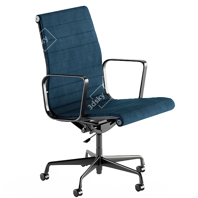 Vibrant Office Chair: Green & Blue 3D model image 4