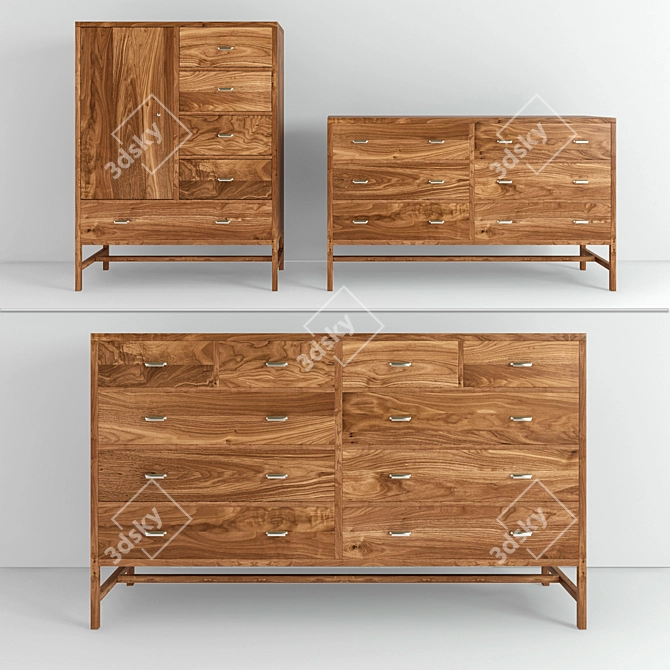 Berkeley Dressers - 3-Piece Living Set 3D model image 3