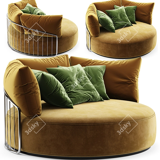 Elegance in Circles: CHARLESTON Sofa 3D model image 1