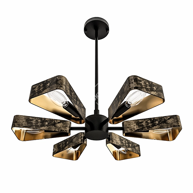 Luna 6-Light Chandelier: Elegant & Stylish 3D model image 1