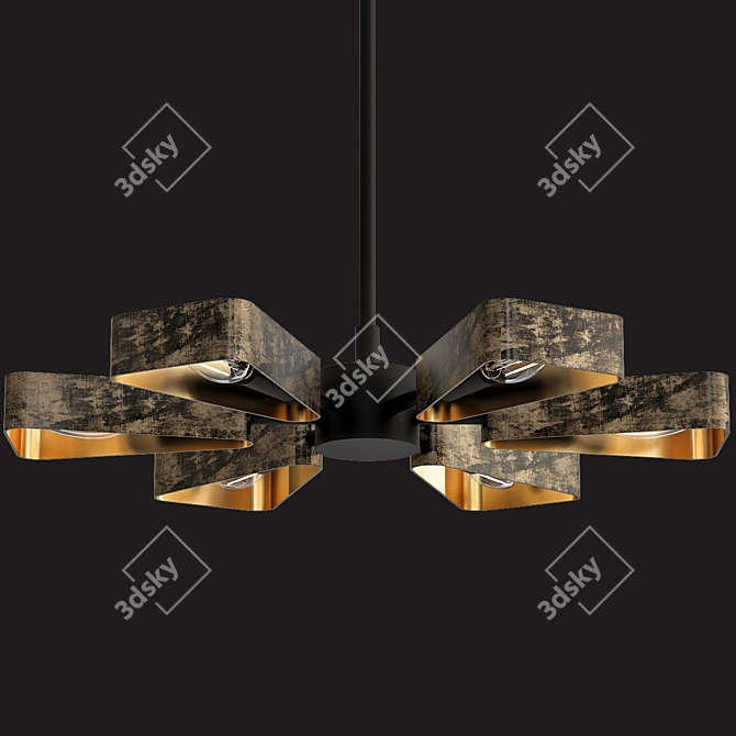 Luna 6-Light Chandelier: Elegant & Stylish 3D model image 2