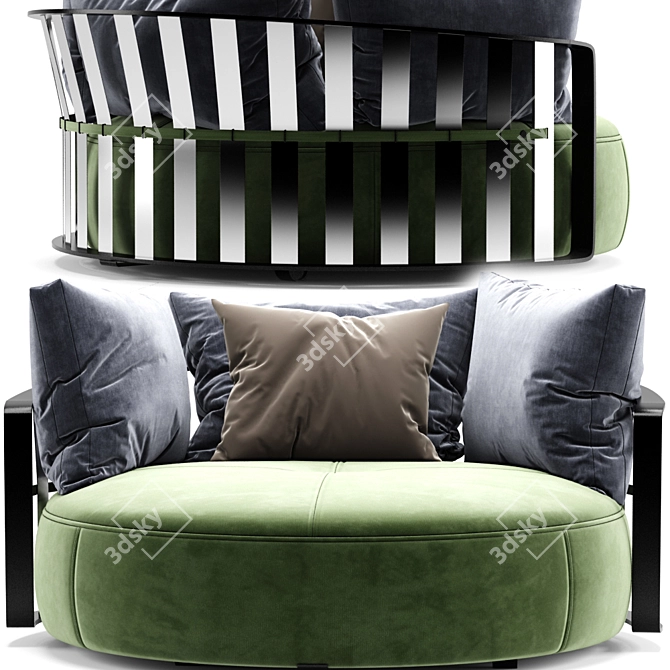 SCARLETT Round Sofa: Luxurious Elegance 3D model image 1