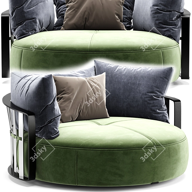 SCARLETT Round Sofa: Luxurious Elegance 3D model image 2