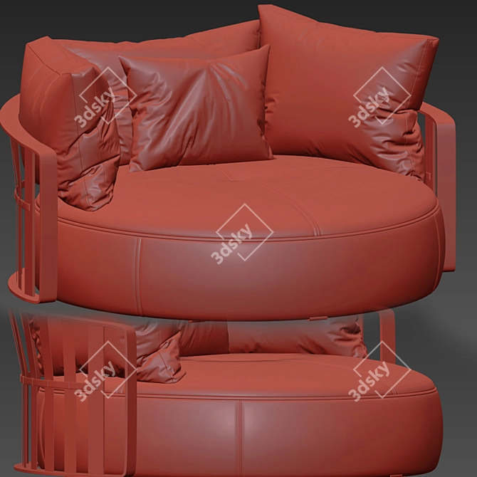 SCARLETT Round Sofa: Luxurious Elegance 3D model image 3