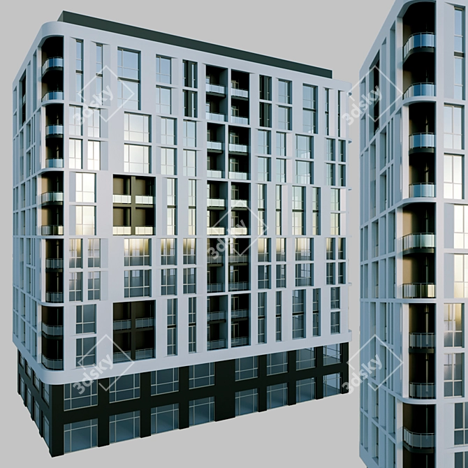 Versatile Residential Building: 3 Types 3D model image 2