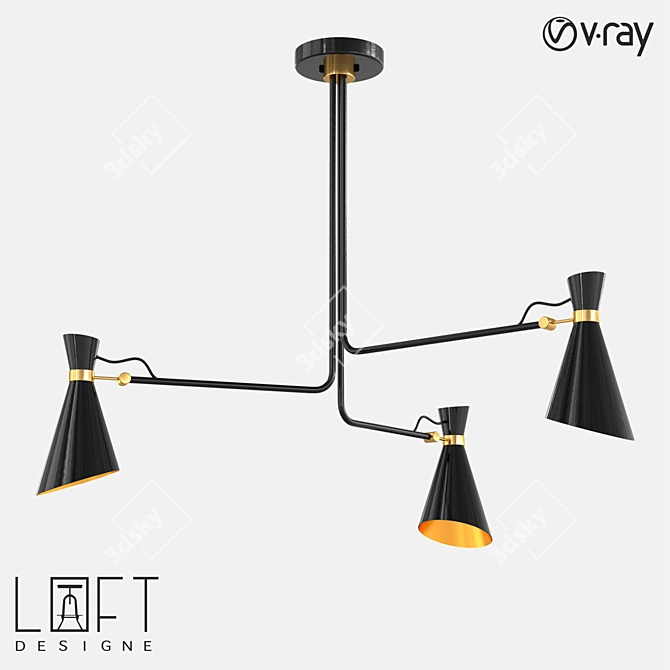 LoftDesigne 4706 Pendant Lamp: Industrial Metal Fixture 3D model image 1