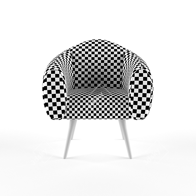 Luxury Velvet Chair 3D model image 2
