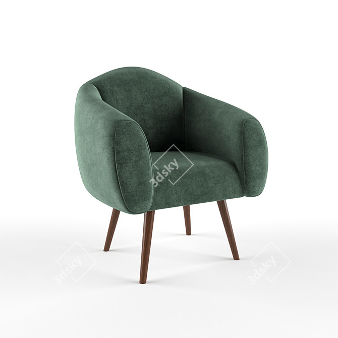 Luxury Velvet Chair 3D model image 3