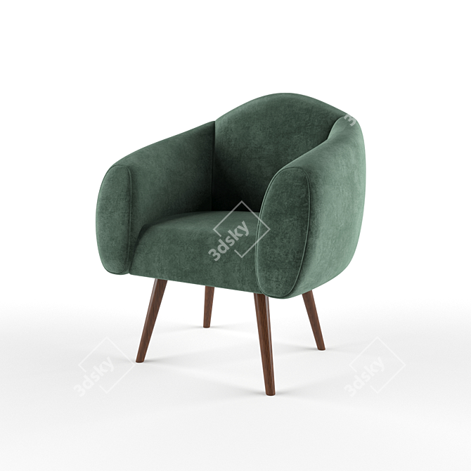 Luxury Velvet Chair 3D model image 4