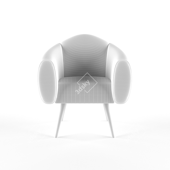 Luxury Velvet Chair 3D model image 5