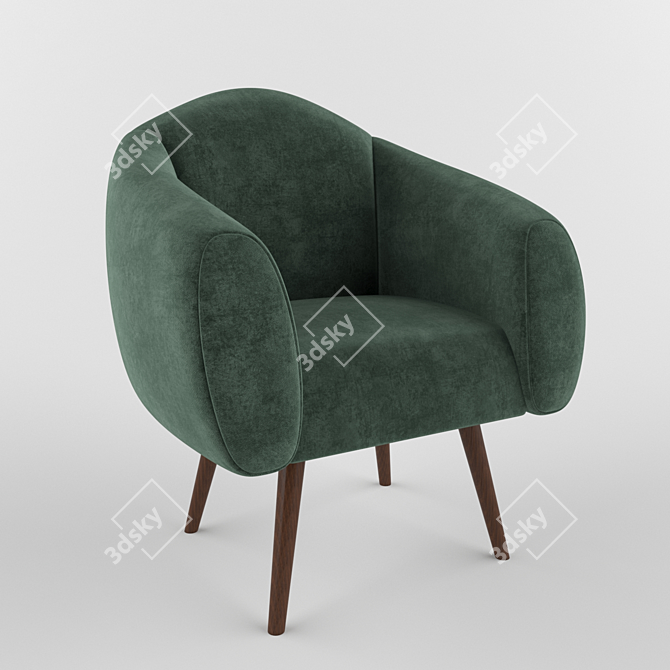 Luxury Velvet Chair 3D model image 7