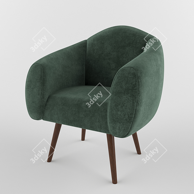 Luxury Velvet Chair 3D model image 8