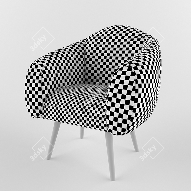Luxury Velvet Chair 3D model image 9