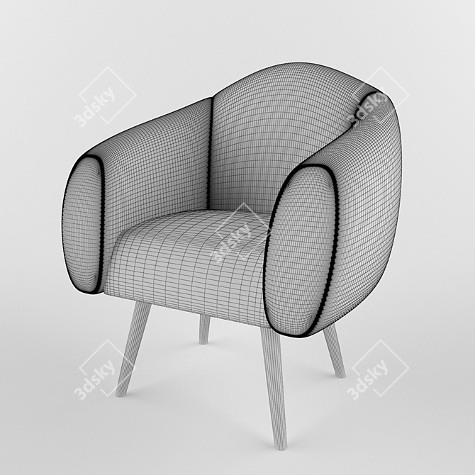 Luxury Velvet Chair 3D model image 10