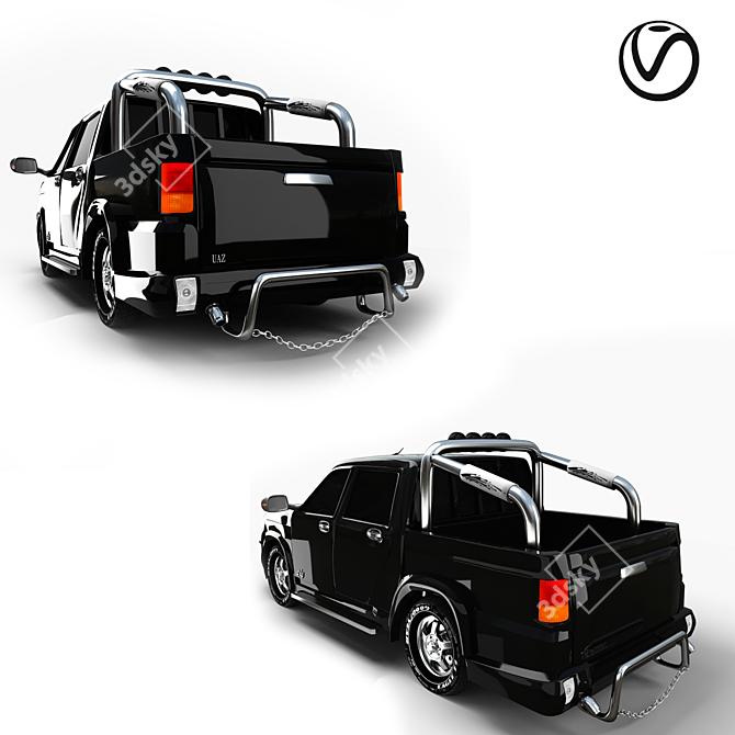 UAZ Pickup Sport: Versatile & Stylish Truck 3D model image 2