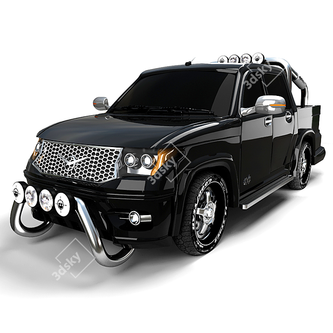 UAZ Pickup Sport: Versatile & Stylish Truck 3D model image 8