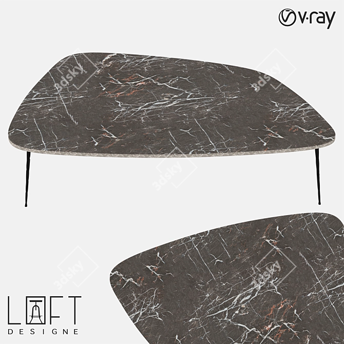 LoftDesigne 60143: Stylish Metal and Marble Coffee Table 3D model image 1