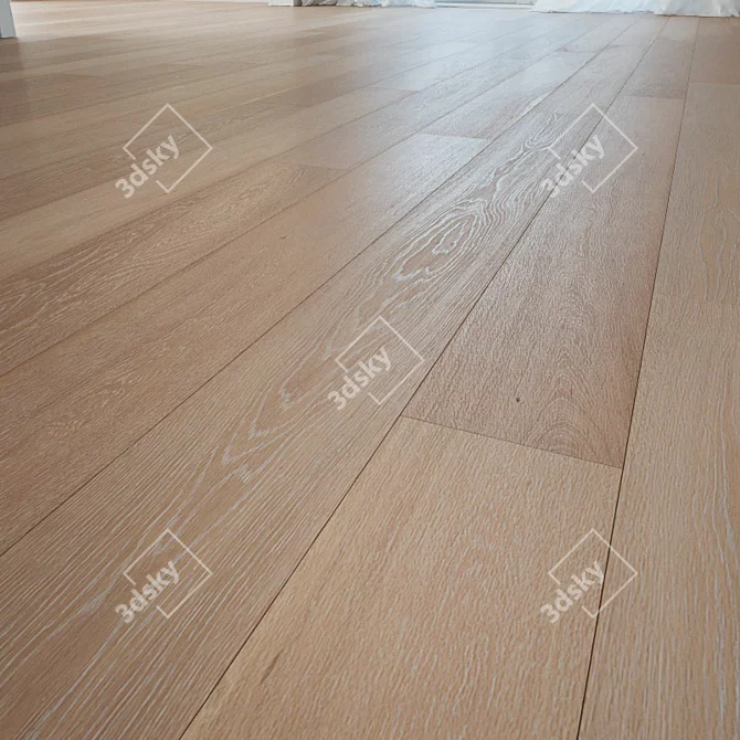 Stunning Oak Floor Tiles 3D model image 1