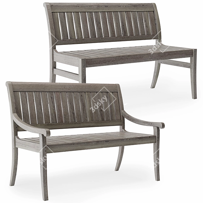 Argento Garden Bench: Stylish and Comfortable 3D model image 1