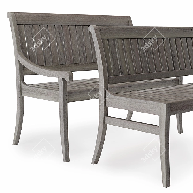 Argento Garden Bench: Stylish and Comfortable 3D model image 2