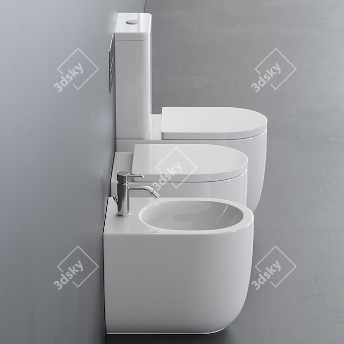 Ceramica Milady: Stylish Close Coupled Toilet 3D model image 1