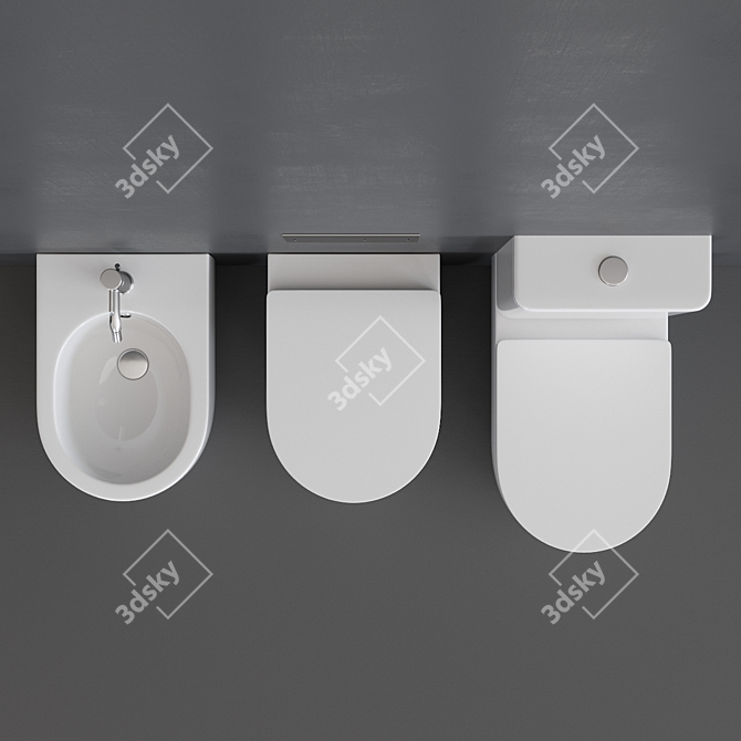 Ceramica Milady: Stylish Close Coupled Toilet 3D model image 3