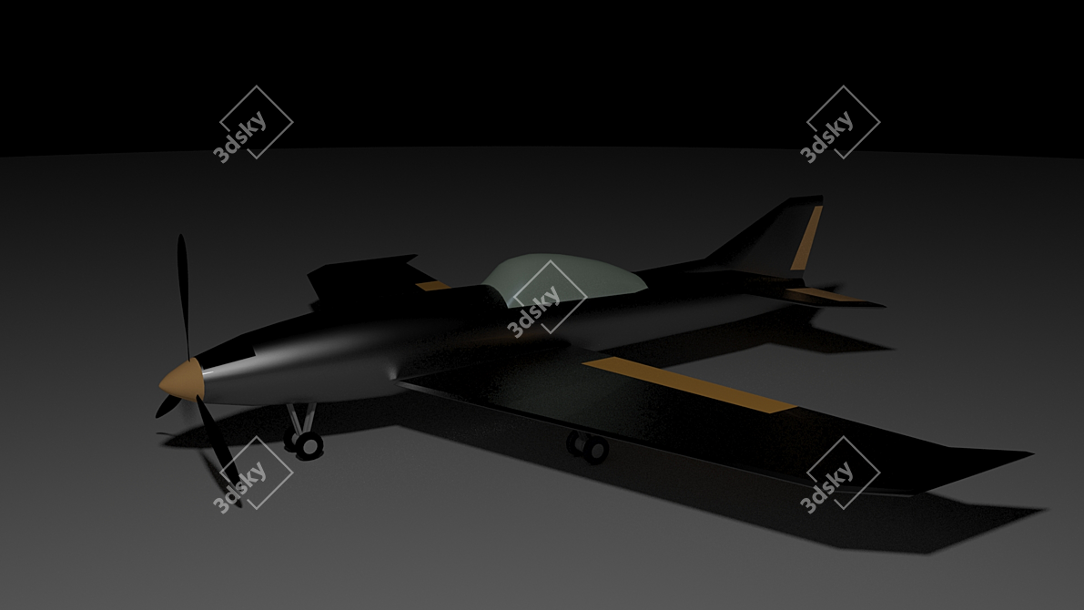 Flight of Discovery: Stylish Learning Plane 3D model image 1