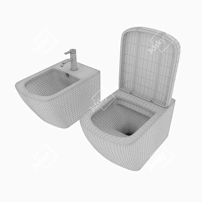 Modern and Hygienic: Duravit Happy D.2 Plus 3D model image 12