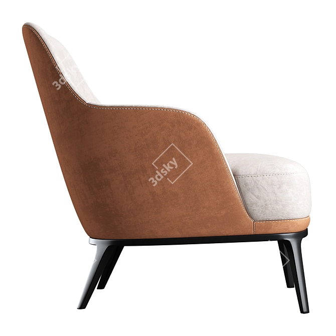 Poly F Armchair: Sleek Design, Optimal Comfort 3D model image 3