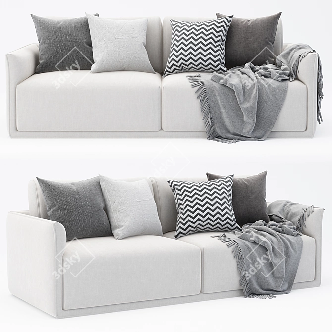 Sleek and Stylish Sofa Set 3D model image 4