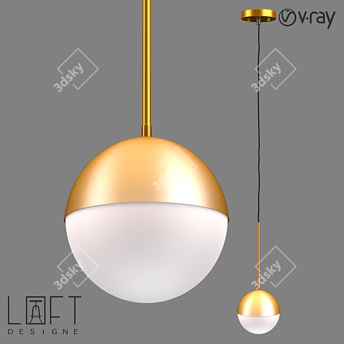 LoftDesigne Pendant Lamp 4684: Sleek Metal and Glass Design 3D model image 1