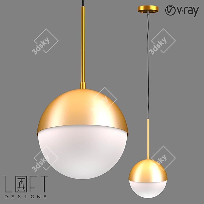 Industrial Glass Pendant Lamp by LoftDesigne 3D model image 1